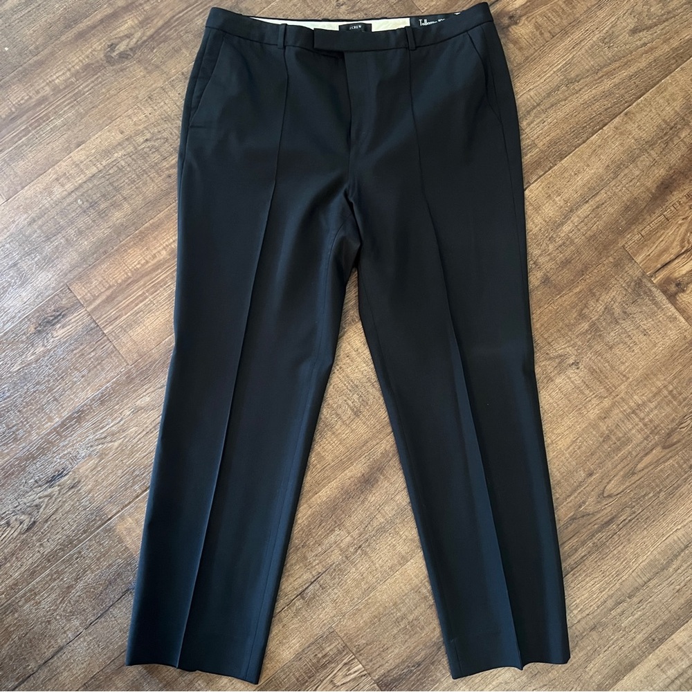 J.Crew Eaton Boy Trousers Italian Wool Tollegno 1900 Black Size 6